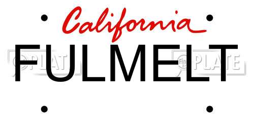 FULMELT California License Plate