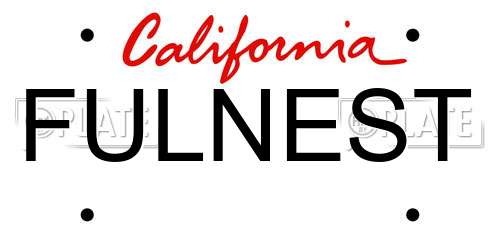 FULNEST California License Plate
