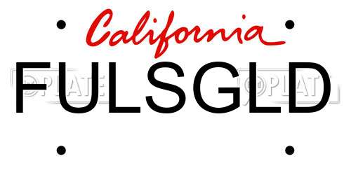 FULSGLD California License Plate