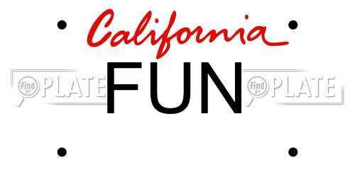 FUN California License Plate