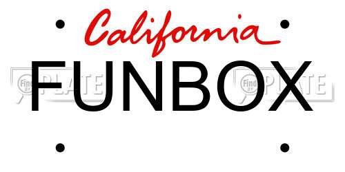 FUNBOX California License Plate