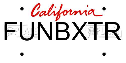 FUNBXTR California License Plate
