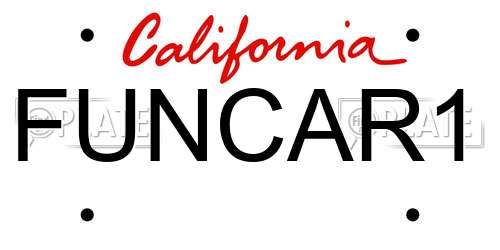 FUNCAR1 California License Plate