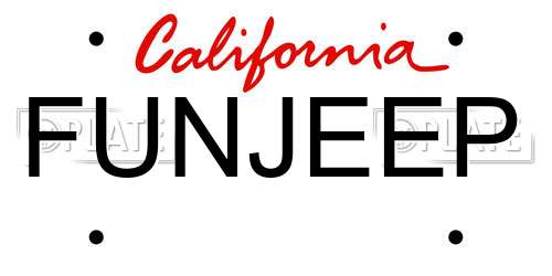 FUNJEEP California License Plate