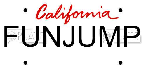 FUNJUMP California License Plate