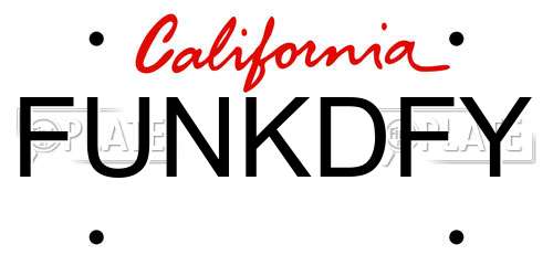FUNKDFY California License Plate