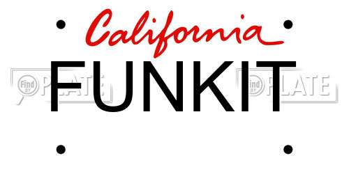 FUNKIT California License Plate