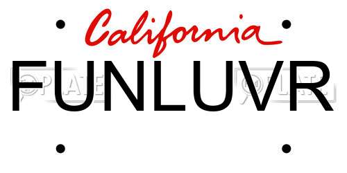 FUNLUVR California License Plate