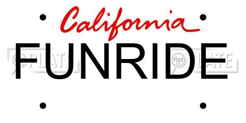 FUNRIDE California License Plate