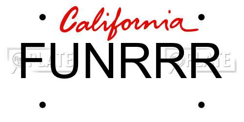 FUNRRR California License Plate