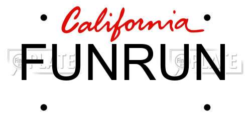 FUNRUN California License Plate