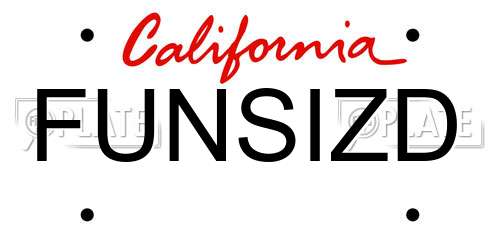 FUNSIZD California License Plate