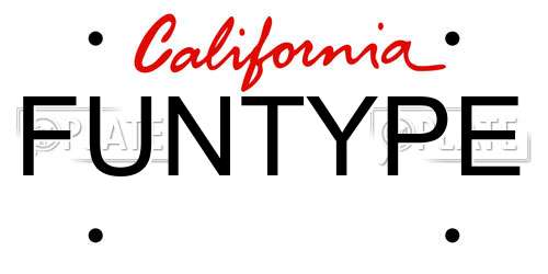 FUNTYPE California License Plate