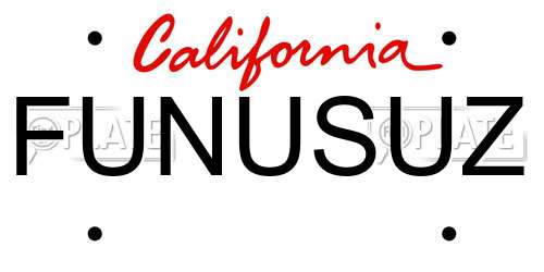 FUNUSUZ California License Plate