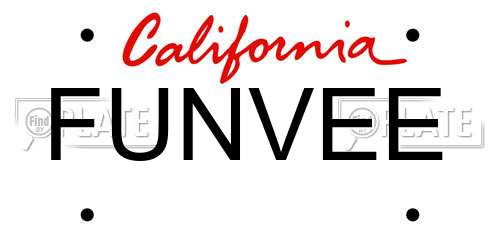 FUNVEE California License Plate