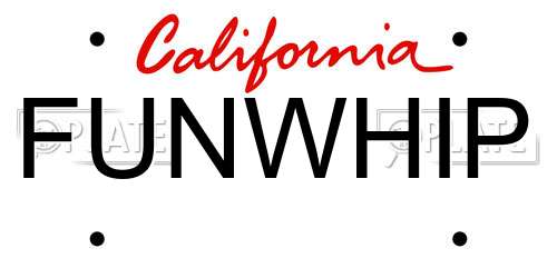 FUNWHIP California License Plate