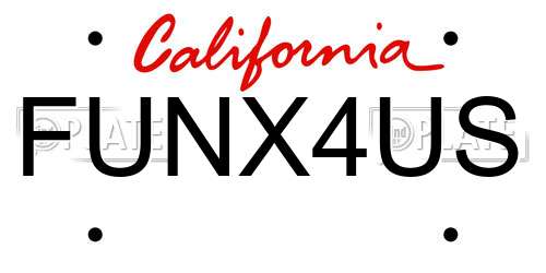 FUNX4US California License Plate