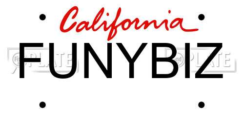 FUNYBIZ California License Plate