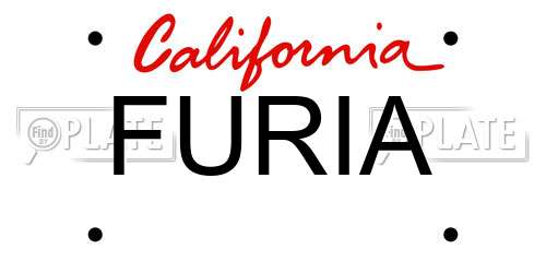 FURIA California License Plate