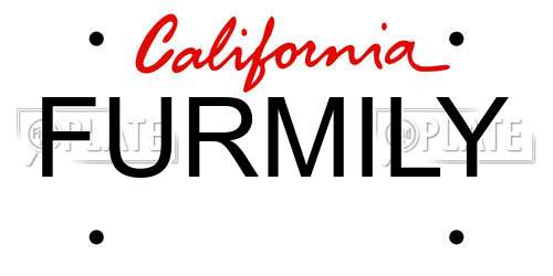 FURMILY California License Plate