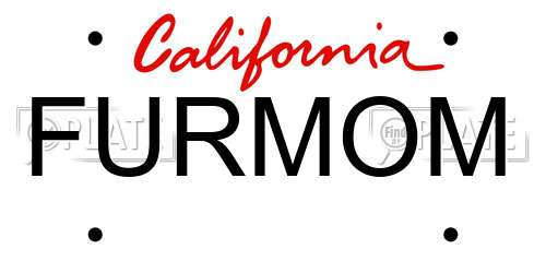 FURMOM California License Plate