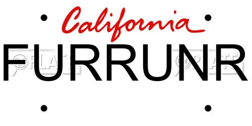 FURRUNR California License Plate