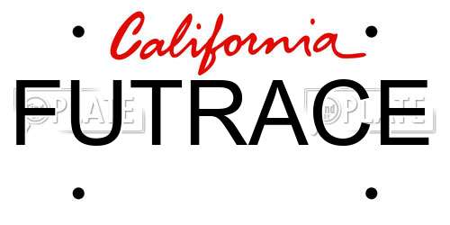 FUTRACE California License Plate