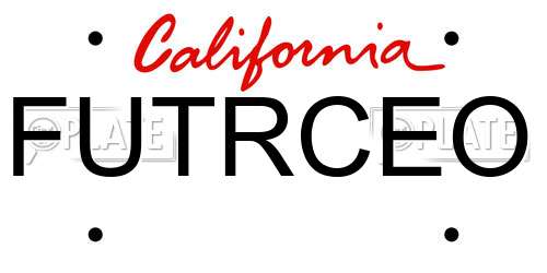FUTRCEO California License Plate