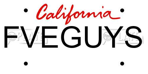 FVEGUYS California License Plate