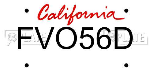 FVO56D California License Plate