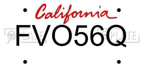 FVO56Q California License Plate
