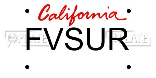 FVSUR California License Plate