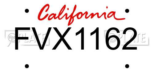 FVX1162 California License Plate