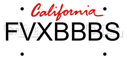 FVXBBBS California License Plate