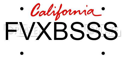FVXBSSS California License Plate