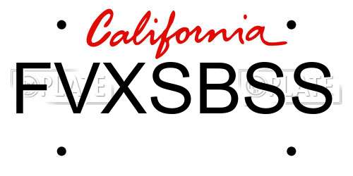 FVXSBSS California License Plate