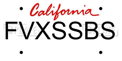 FVXSSBS California License Plate