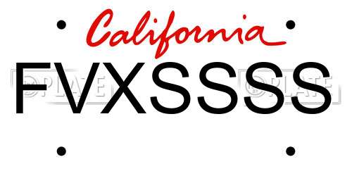 FVXSSSS California License Plate