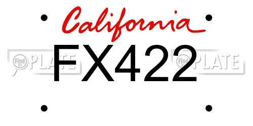 FX422 California License Plate
