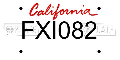 FXI082 California License Plate
