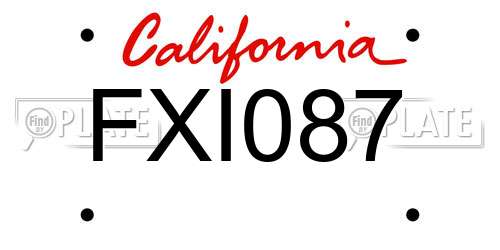 FXI087 California License Plate