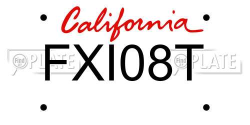 FXI08T California License Plate