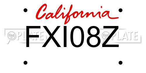 FXI08Z California License Plate