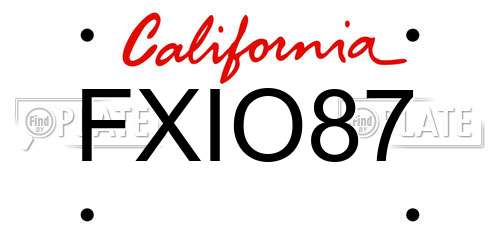 FXIO87 California License Plate