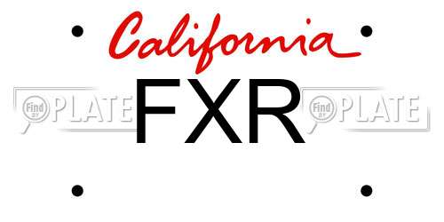 FXR California License Plate
