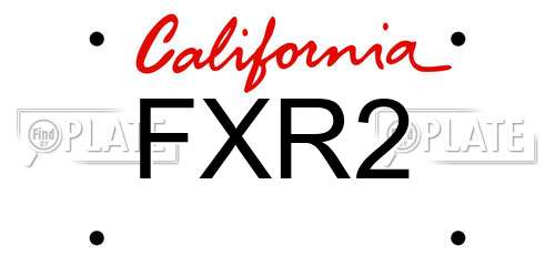 FXR2 California License Plate