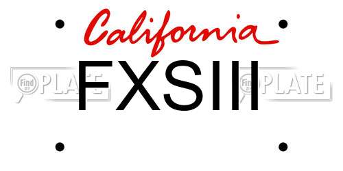 FXSIII California License Plate