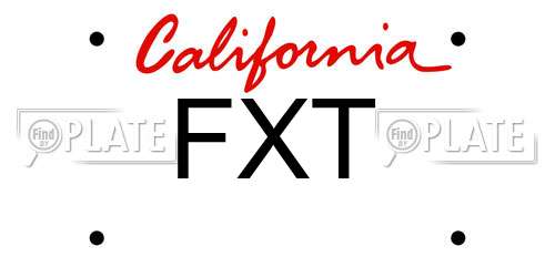 FXT California License Plate