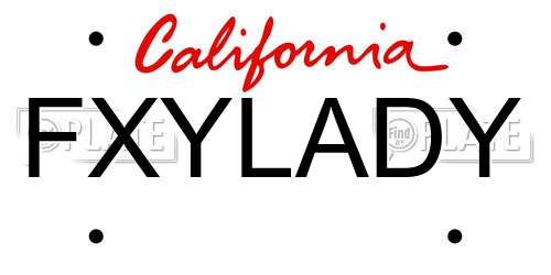 FXYLADY California License Plate