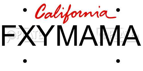 FXYMAMA California License Plate